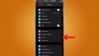 how to find settings for do not disturb and Focus on an iPhone