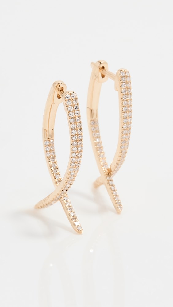 Ef Collection Diamond Loop Hoop Earrings