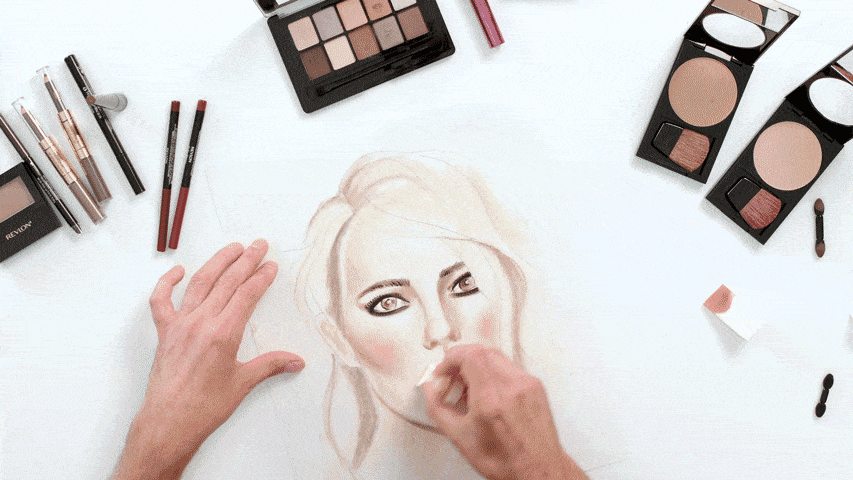 Beautiful Illustration With Makeup - Drawing with Makeup | Marie Claire