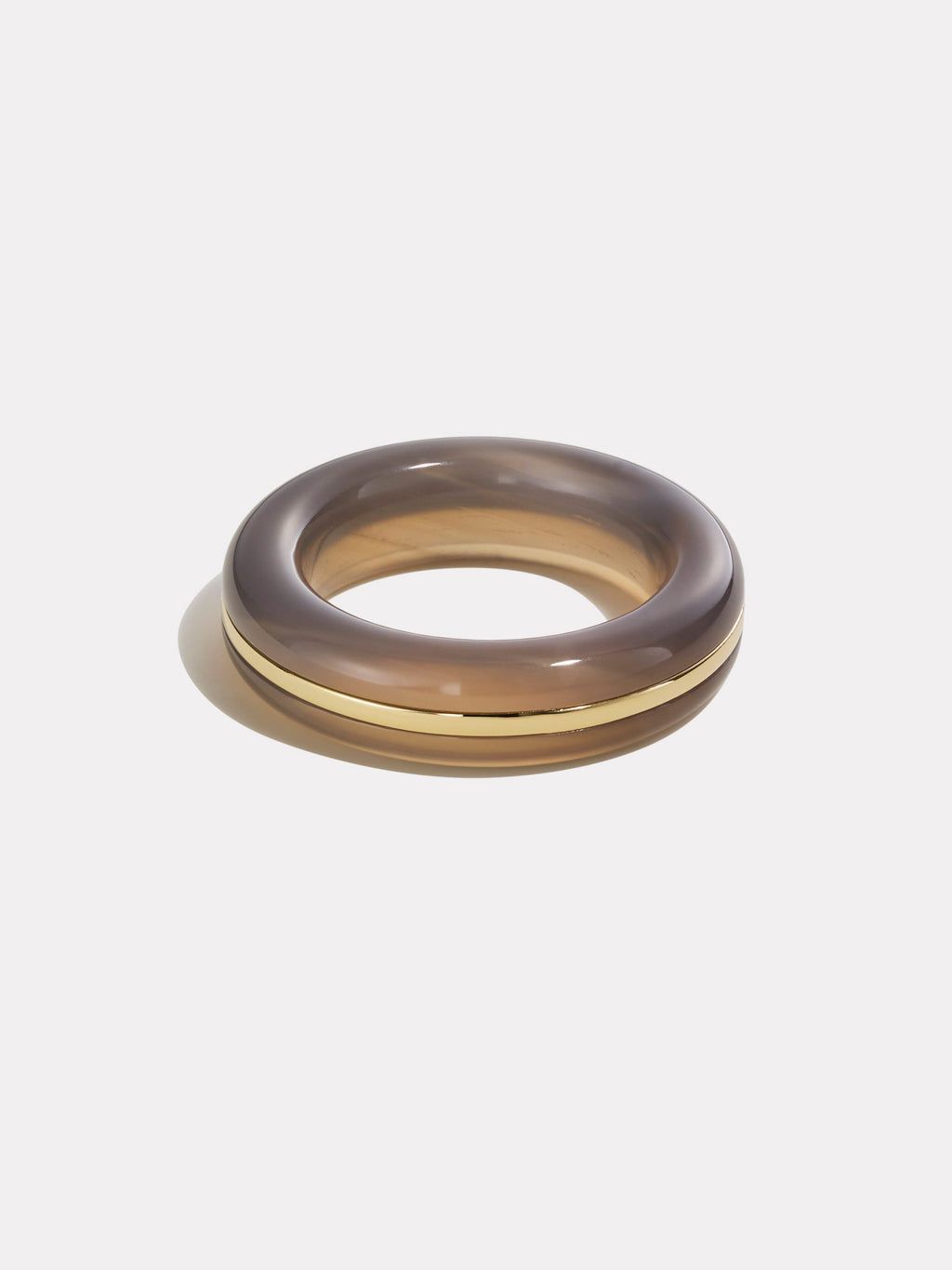 Essential Gem Stacking Ring - Grey Agate