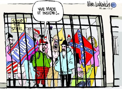 Political Cartoon U.S. Trump capitol rioters