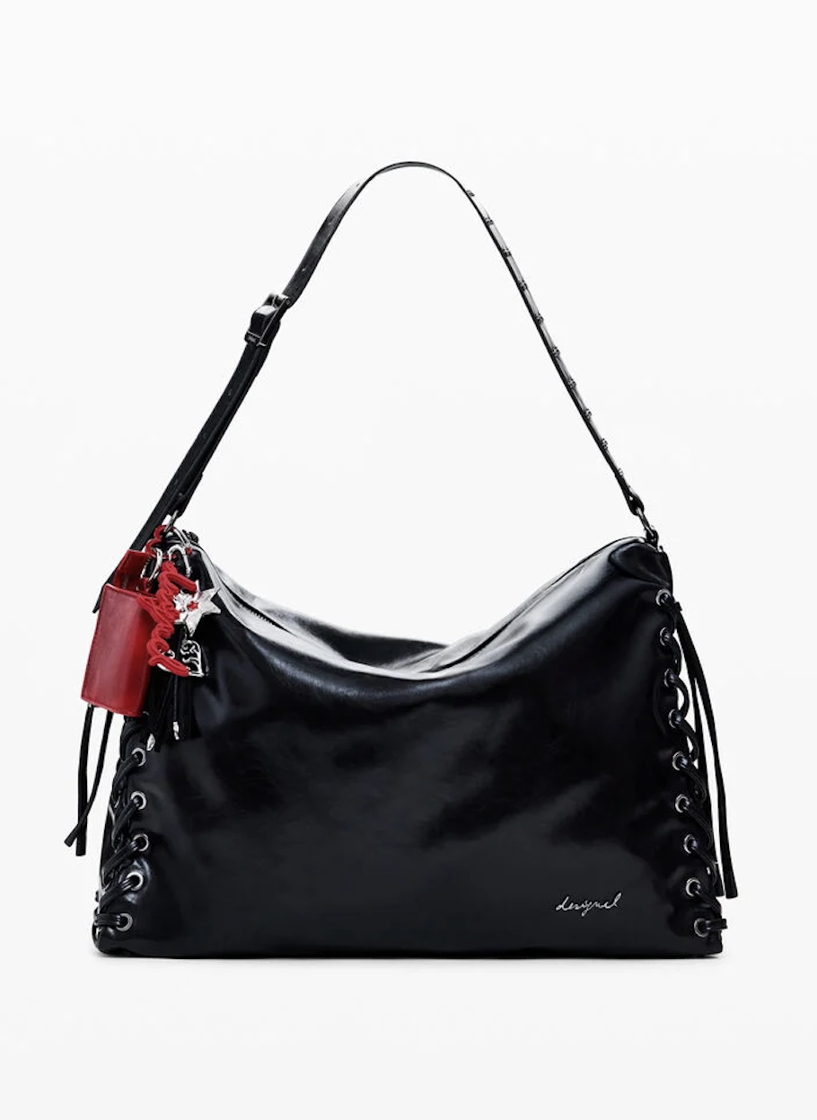 Large shiny woven bag