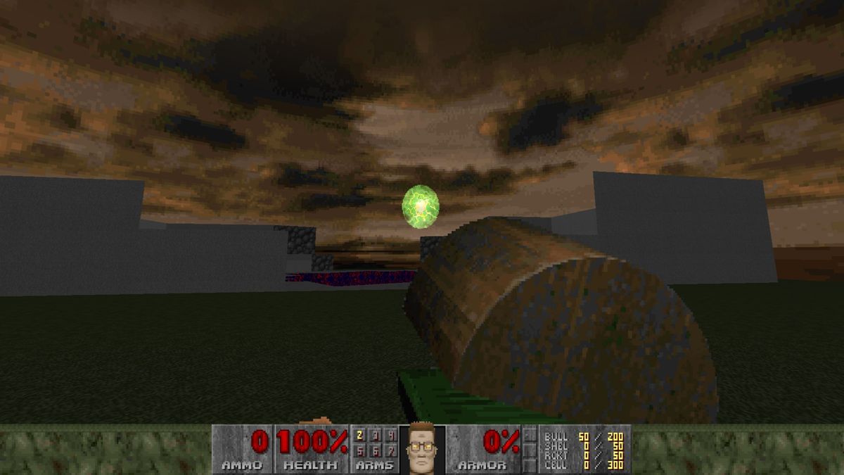 God mode Hank hill firing the BFG 9000 reskinned as a grill