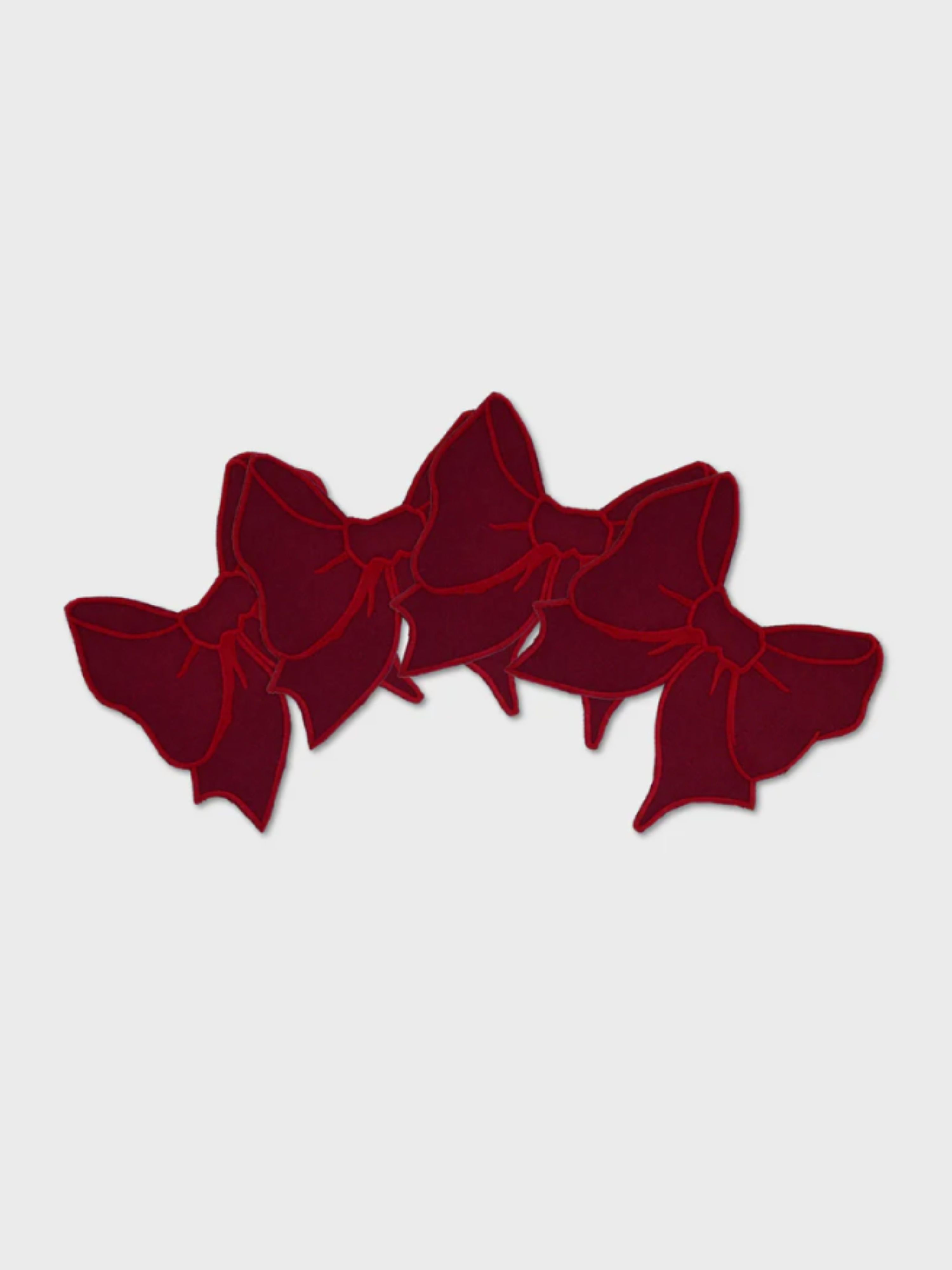 Burgundy Bow Cocktail Napkins