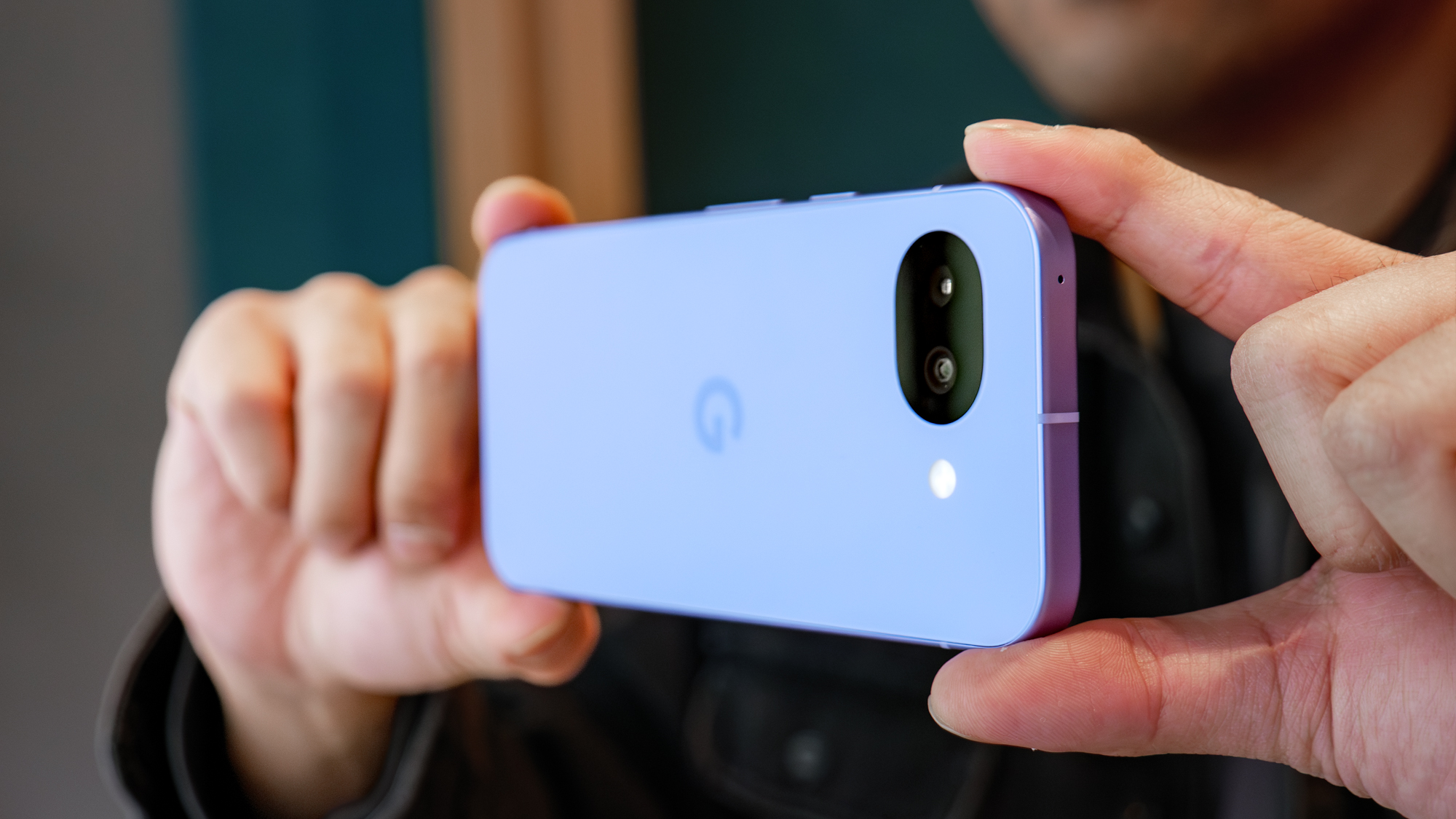 Taking a photo with the Google Pixel 10a.