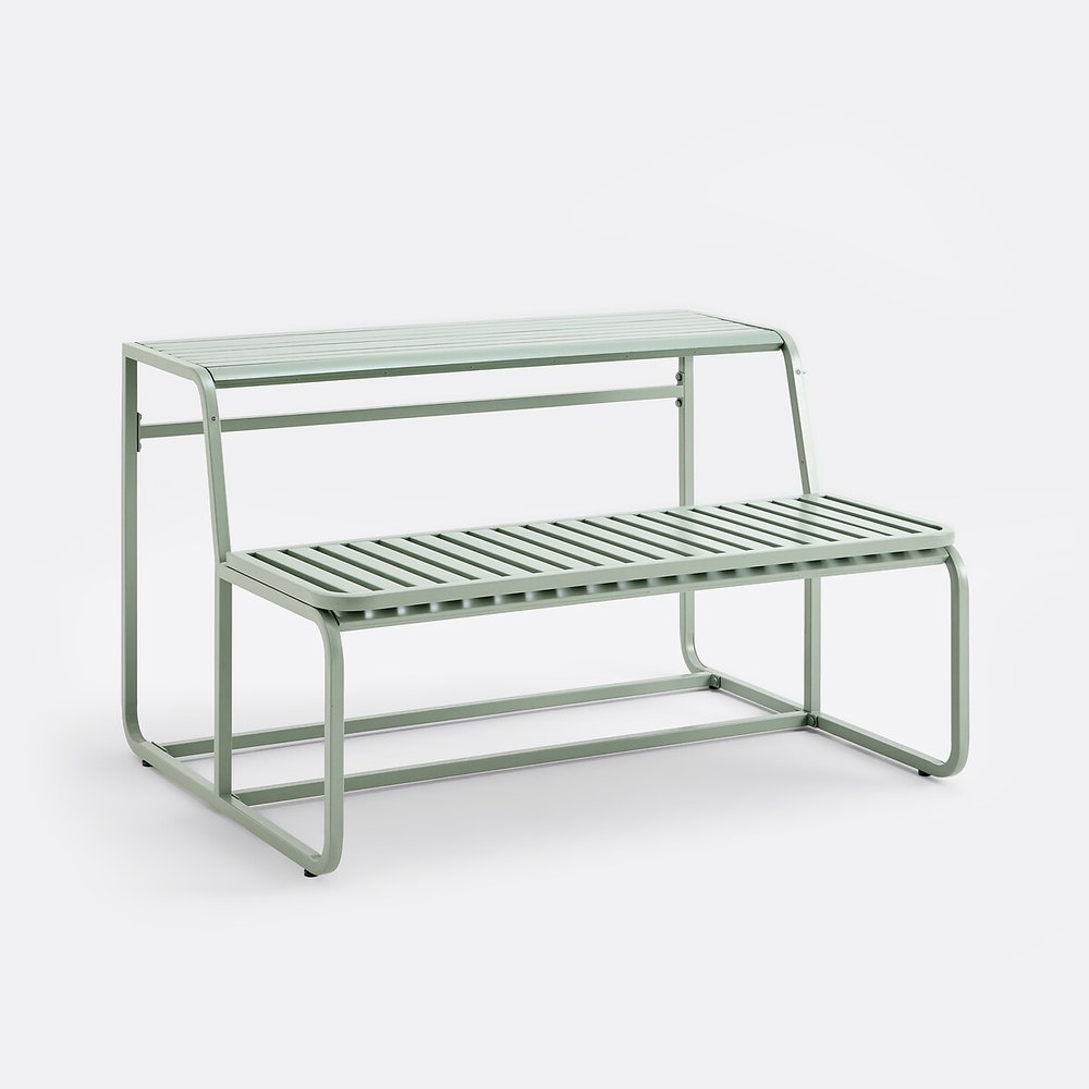 sage green reversible garden bench seat table