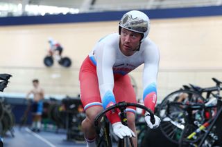 Russia’s Shane Perkins trains at the Anna Meares Velodrome in Brisbane, Australia, ahead of the start of the Brisbane round of the 2019/20 Track World Cup