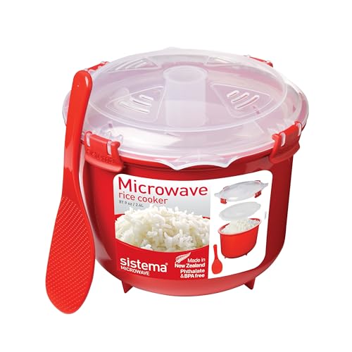 Sistema Microwave Rice Cooker | 2.6 L | Dishwasher Safe Small Rice Cooker | Bpa-Free | Red