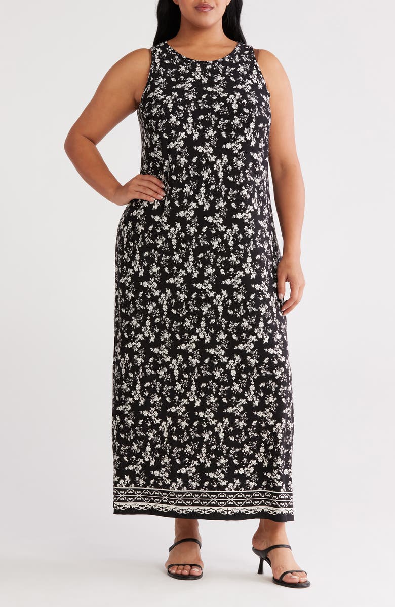 Floral Sleeveless Jersey Maxi Dress