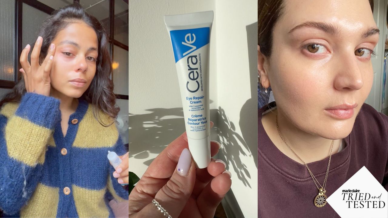 Morgan Fargo, Lucy Partington and Madeleine Spencer testing the cerave eye cream