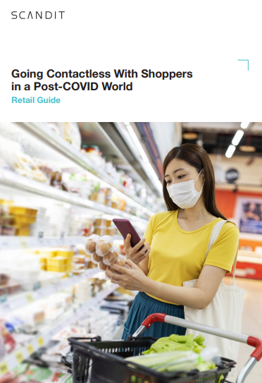 Woman scanning groceries with her mobile phone