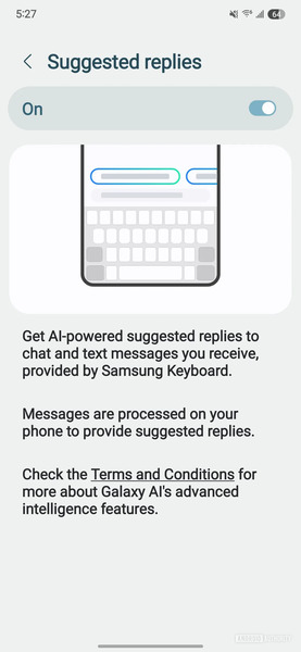 Galaxy S25 series Suggested replies feature