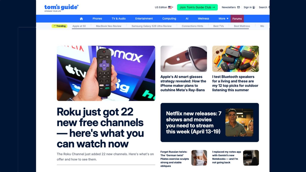 Tom's Guide homepage