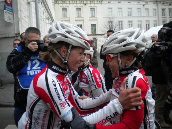 Emma Johansson (left) celebrates with her Red Sun teammates