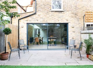 A modern extension on the back of a victorian house