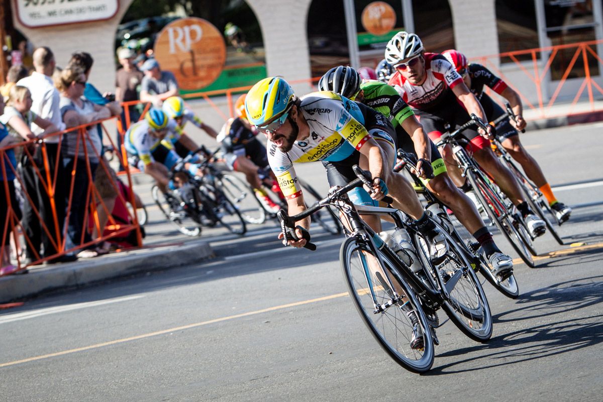 Zach Bell (SmartStop) closes a gap during the crit