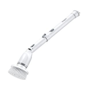 A white electric cleaning brush