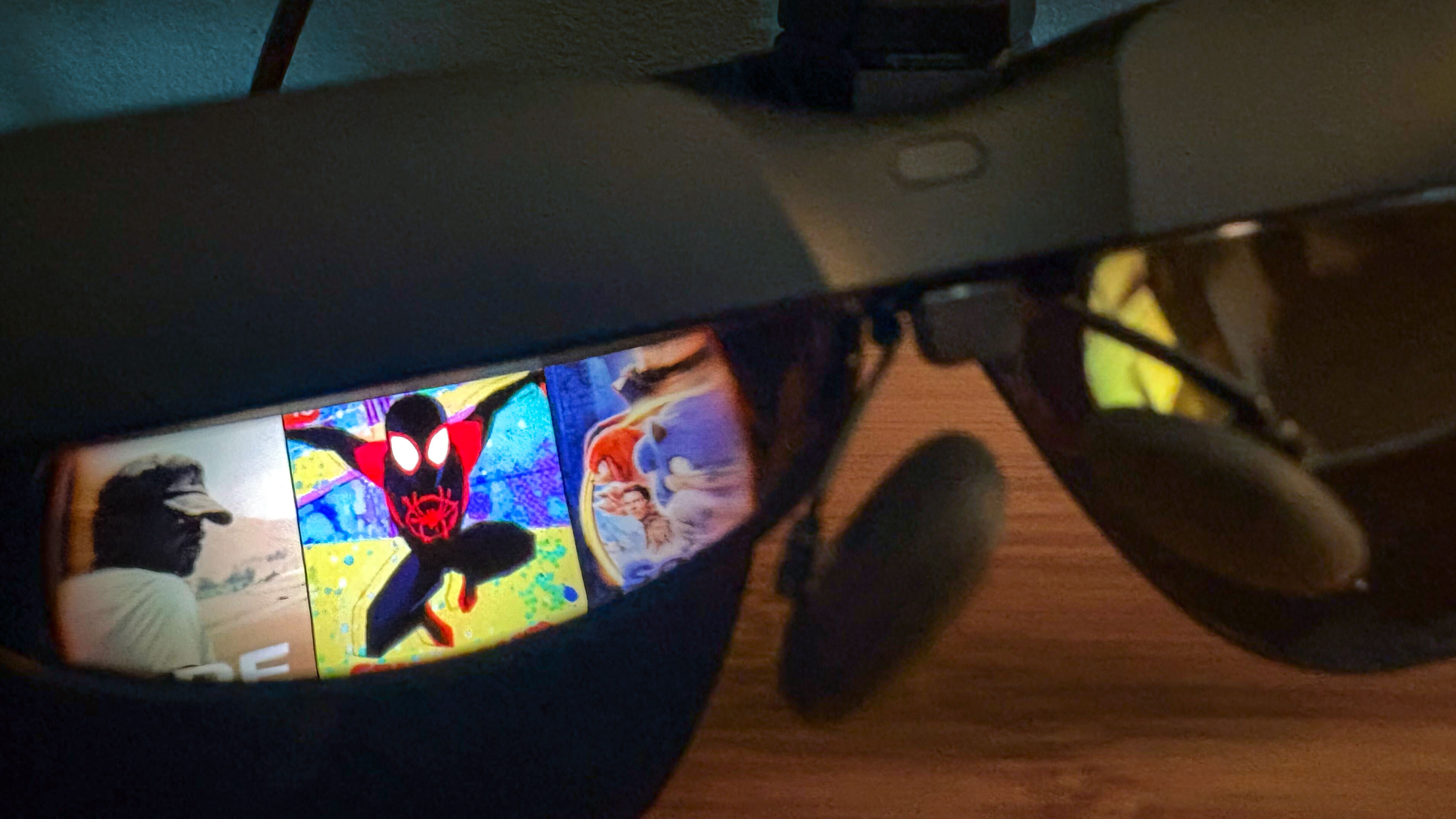 RayNeo Air 4 Pro with Spiderverse in the display