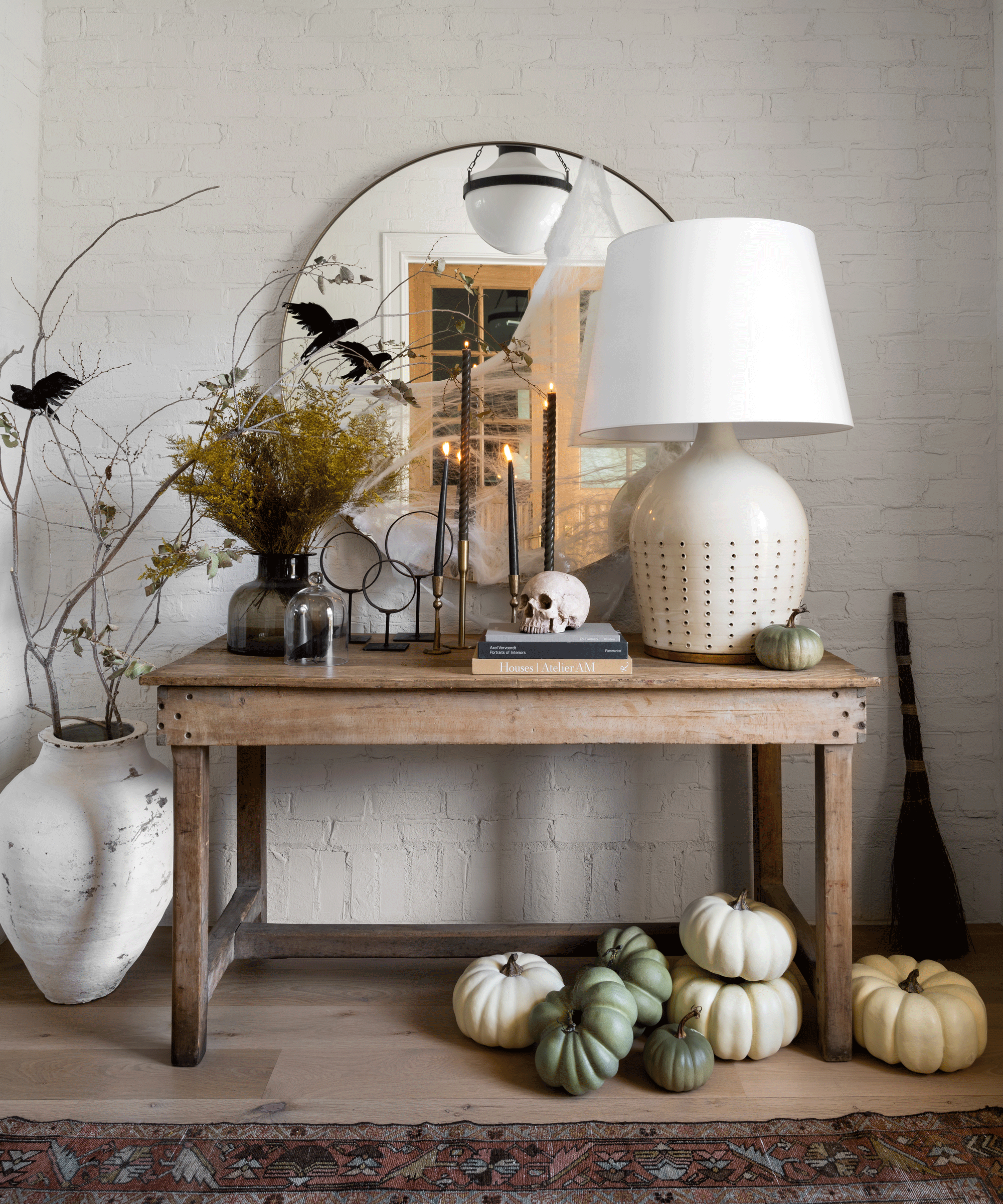 Halloween side table styled by Studio McGee
