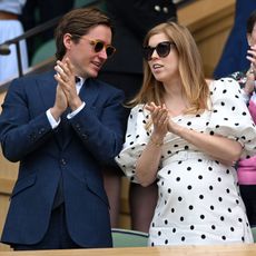 london, england july 08 edo mapelli mozzi and princess beatrice, mrs edoardo mapelli mozzi attend day 10 of the wimbledon tennis championships at the all england lawn tennis and croquet club on july 08, 2021 in london, england photo by karwai tangwireimage