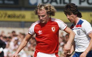 Terry Yorath plays against England in the early 80s