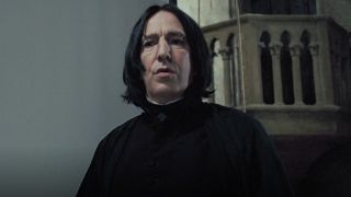 Alan Rickman as Severus Snape right after he tells students to turn to page 394 in Harry Potter and the Prisoner of Azkaban.