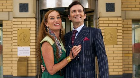 Maud and Toby embrace outside the TV studios