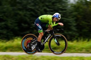 Picture by Chris Auld/SWpix.com - 22/09/2024 - 2024 UCI Road and Para-cycling Road World Championships, Zurich, Switzerland - Menâ€™s Elite Individual Time Trial (ITT) - PrimoÅ¾ RogliÄ (Slovenia)