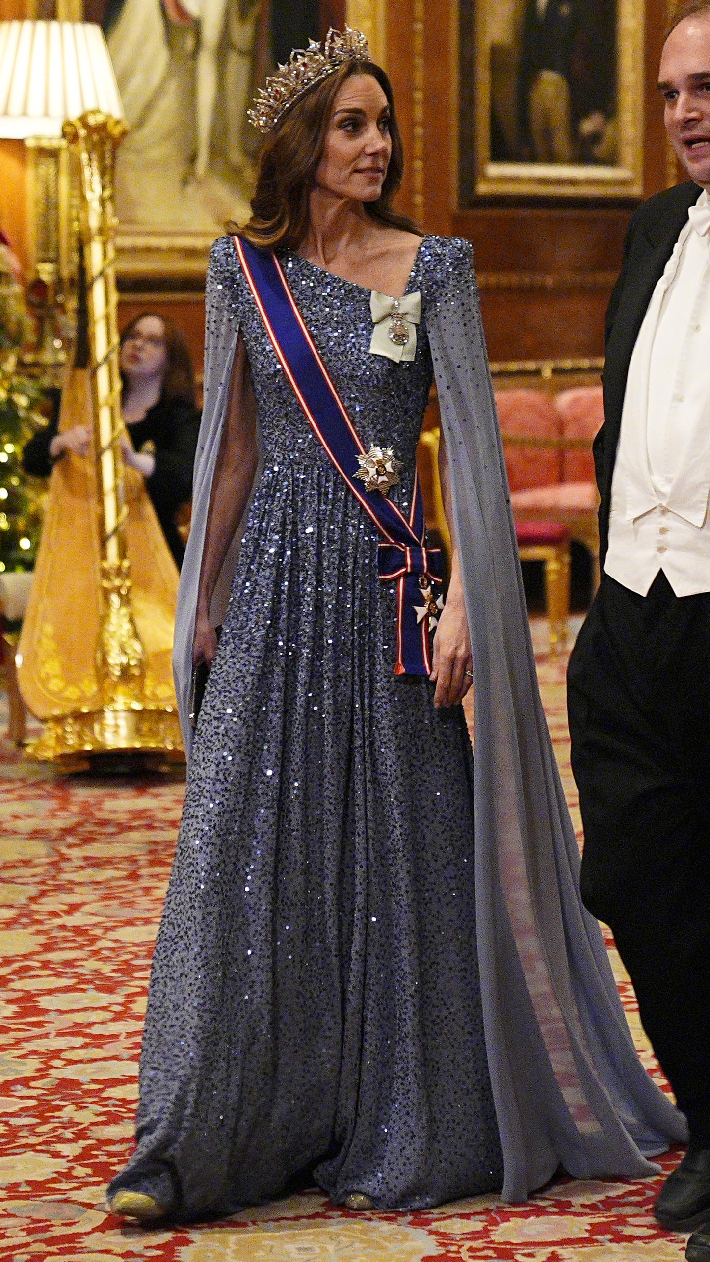 Catherine, Princess of Wales attends the state banquet for the German President on day one of their state visit to the UK, at Windsor Castle on December 3, 2025