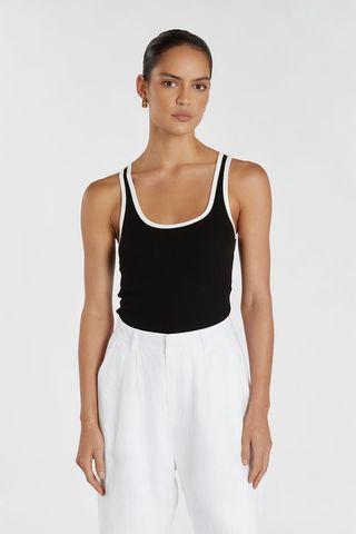 Theo Black Contrast Tank