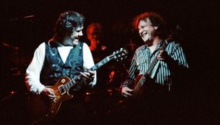 Gary Moore, Ginger Baker and Jack Bruce of BBM perform on stage at Brixton Academy on 5 June, 1994 