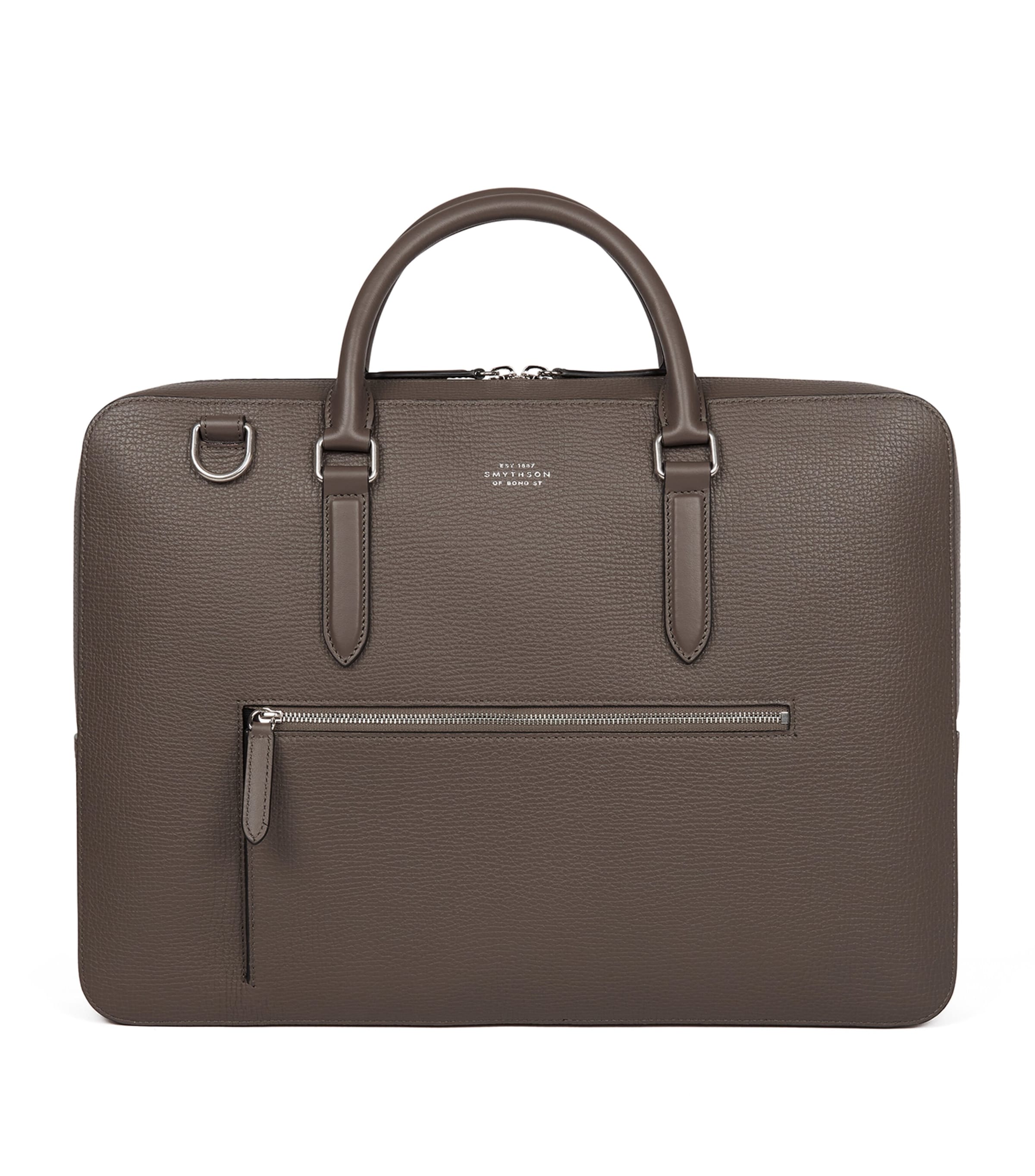 Slim Ludlow Leather Zip Front Briefcase