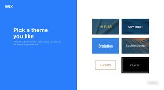Wix's choice of themes