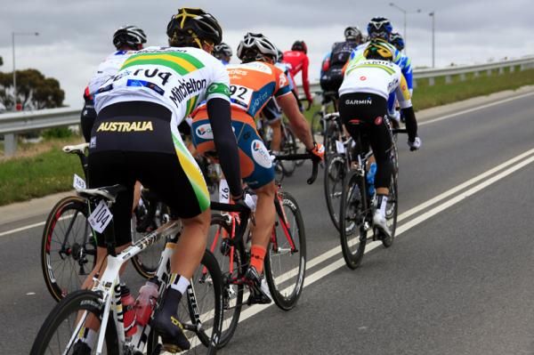 Joe Lewis (left) riding in the day's break