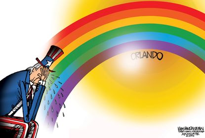 Editorial cartoon U.S. Uncle Sam Orlando terrorism