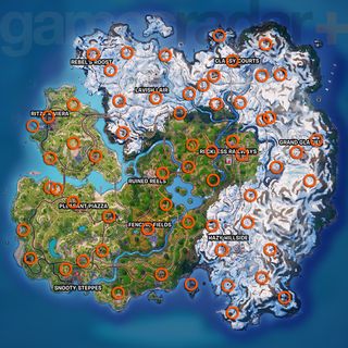 Fortnite Dirt Bikes locations shown on the map