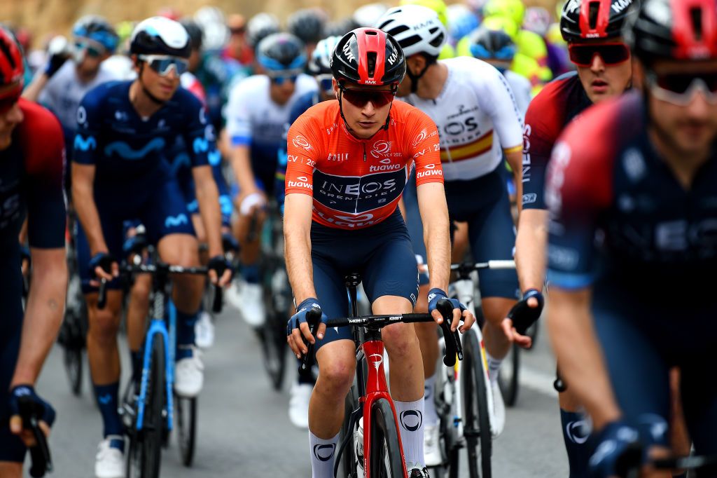 TORREVIEJA SPAIN FEBRUARY 05 Carlos Rodriguez Cano of Spain and Team INEOS Grenadiers Orange Points Jersey competes during the 73rd Volta A La Comunitat Valenciana 2022 Stage 4 a 1931km stage from Orihuela to Torrevieja VCV2022 on February 05 2022 in Torrevieja Spain Photo by Dario BelingheriGetty Images