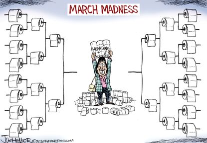 Editorial Cartoon U.S. March Madness toilet paper hoarding