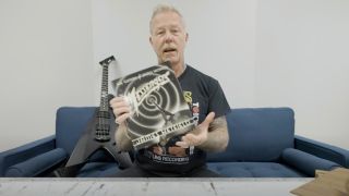 James Hetfield holds his new guitar book
