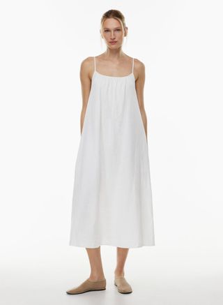 White linen sundress