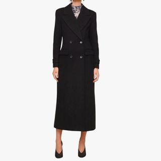 flat lay image of black coat