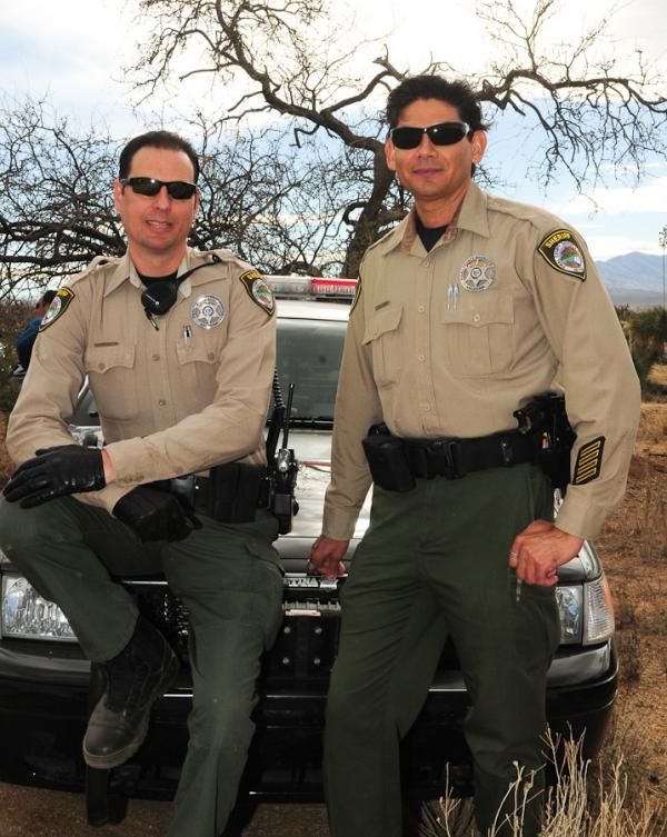 Pinal Country Deputy Sheriff Chris Lee (left) and Sheriff Graciano Lopez were on hand to help with any emergencies.