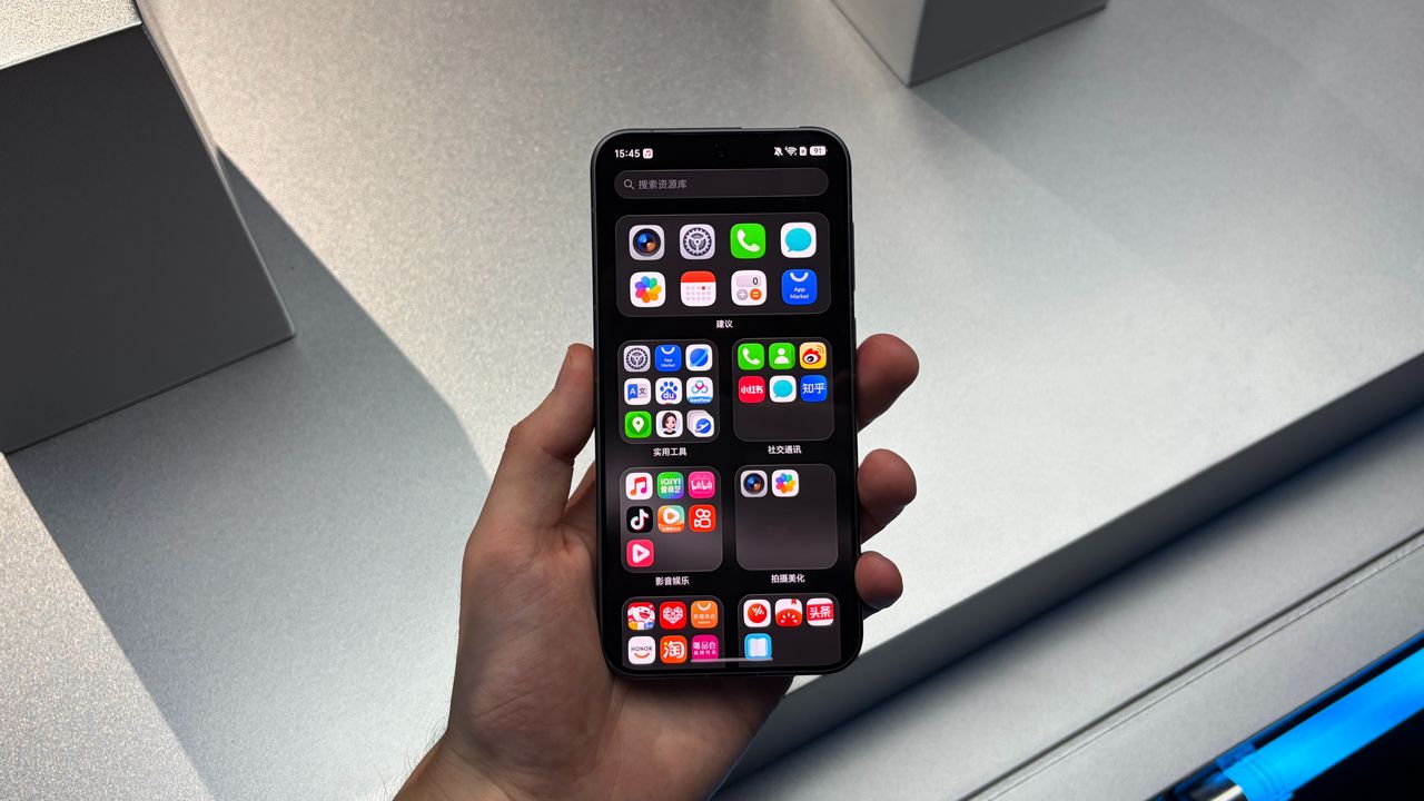 The Honor Robot Phone being held in the hand