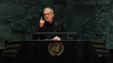 Iranian President Masoud Pezeshkian speaks at the United Nations.