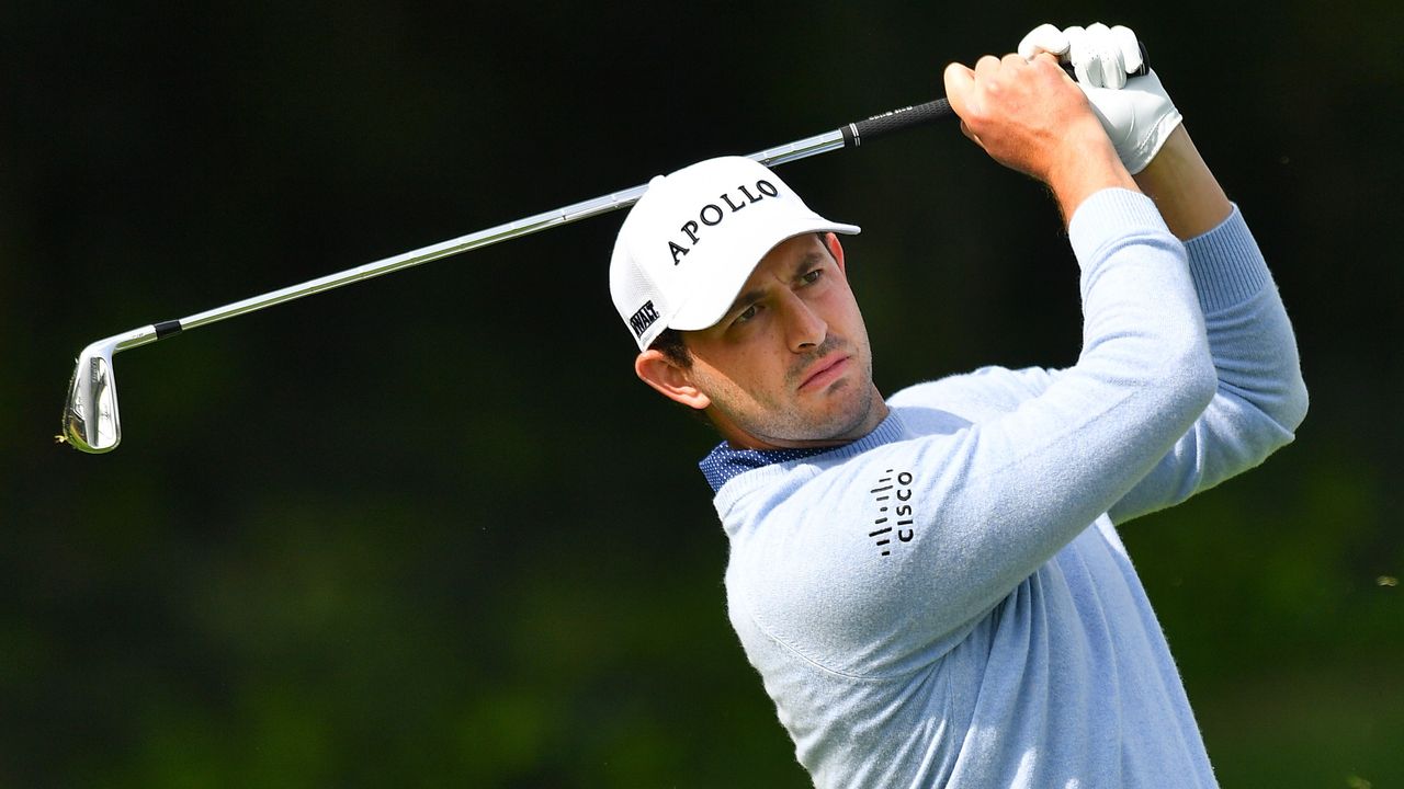 Patrick Cantley watches his tee shot on the 6th hole during the second round of the Genesis Invitational on February 16, 2024, at Riviera Country Club