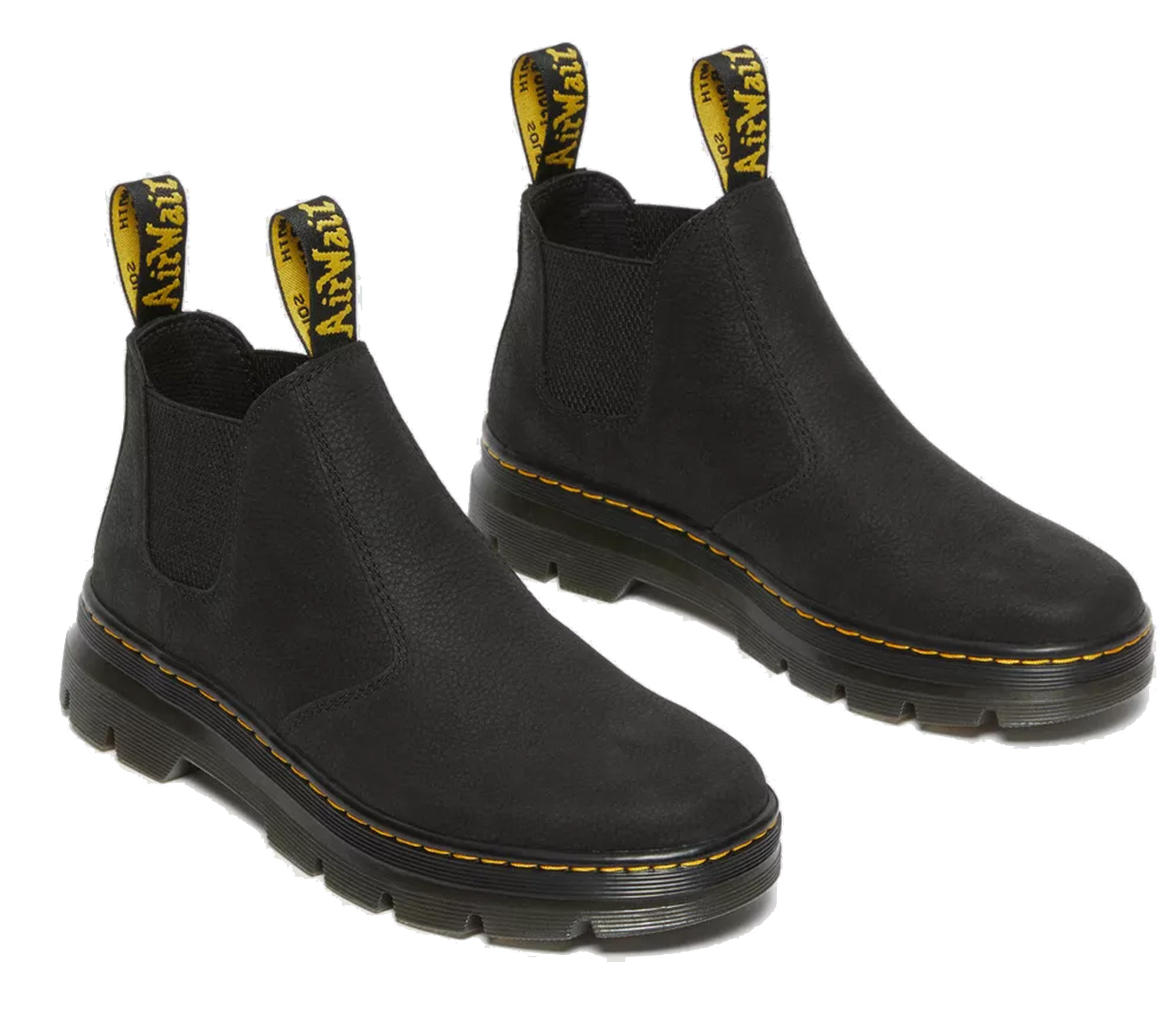 Dr. Martens Black Chelsea Boots with Yellow Accents Buy DR MARTENS 2976 Yellow Stitch Chelsea Boot - Black  main image 2