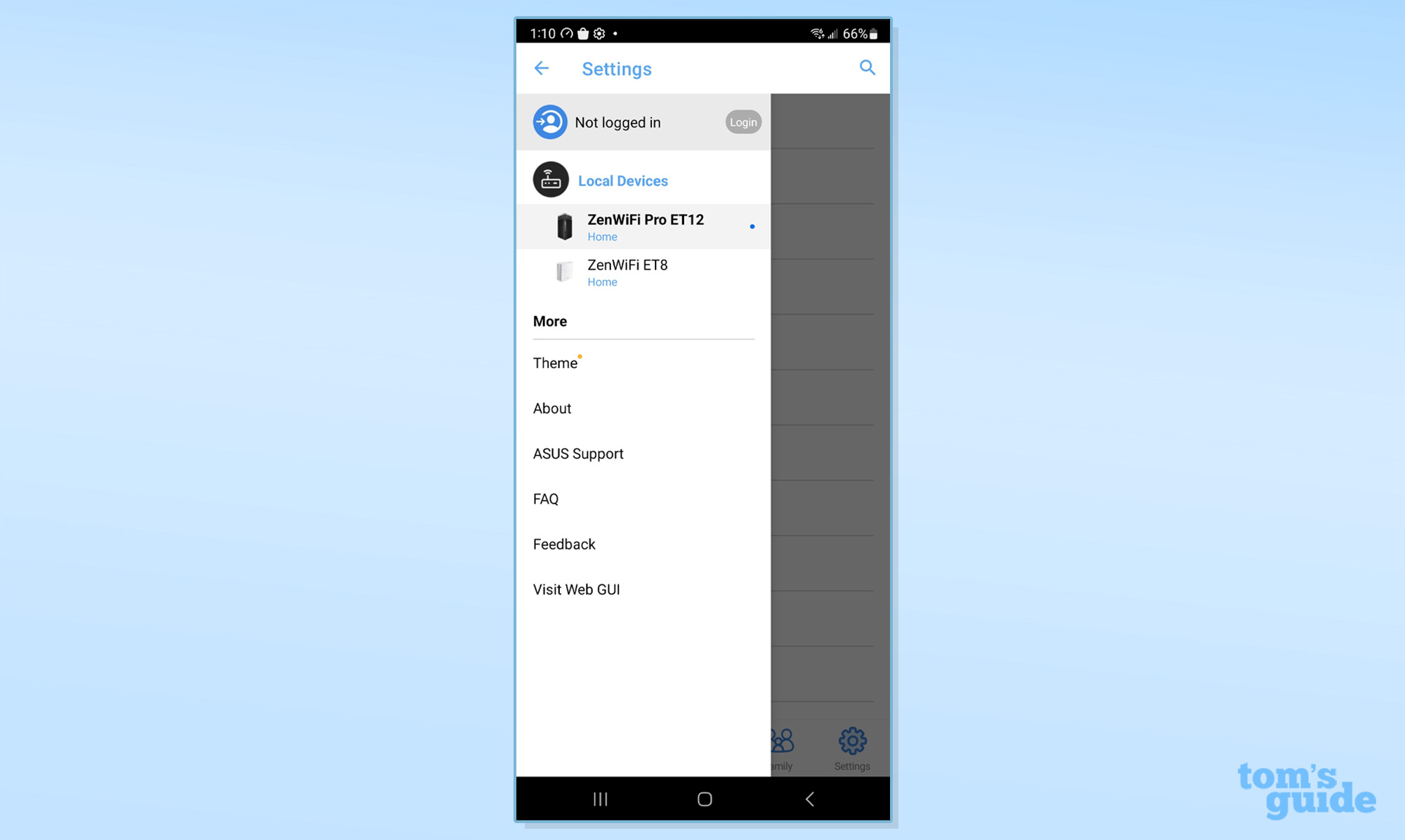 Asus ZenWiFi Pro ET12 app screen shot