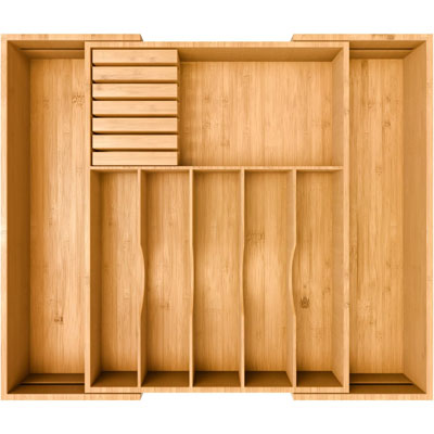 expandable bamboo kitchen drawer divider