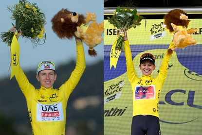 Tadej Pogačar and Kasia Niewiadoma, 2024&#039;s yellow jersey winners