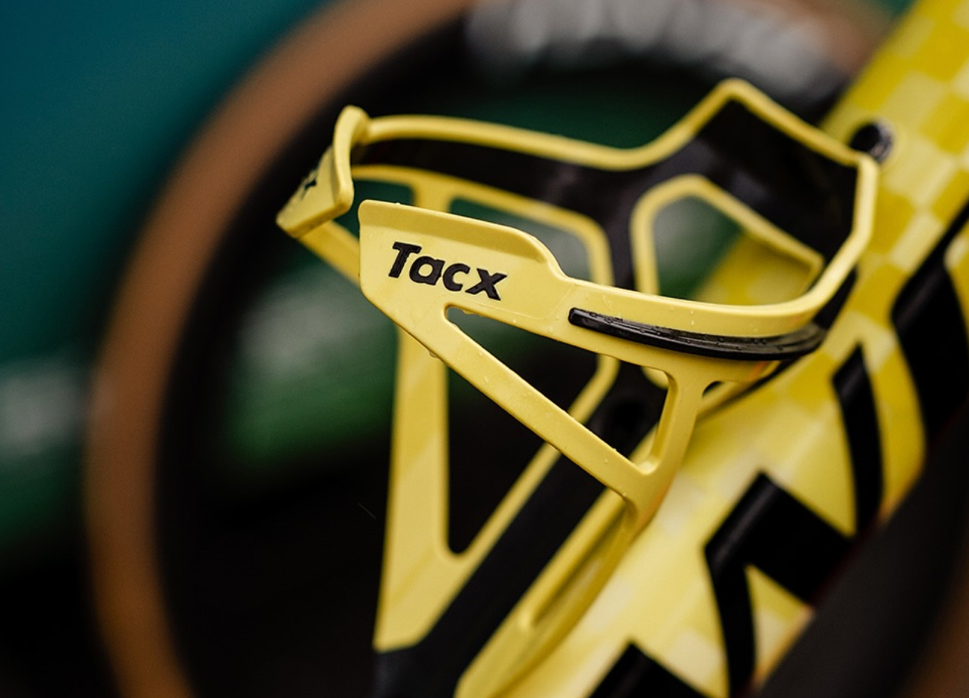 Yellow Tacx Deva bottle cage